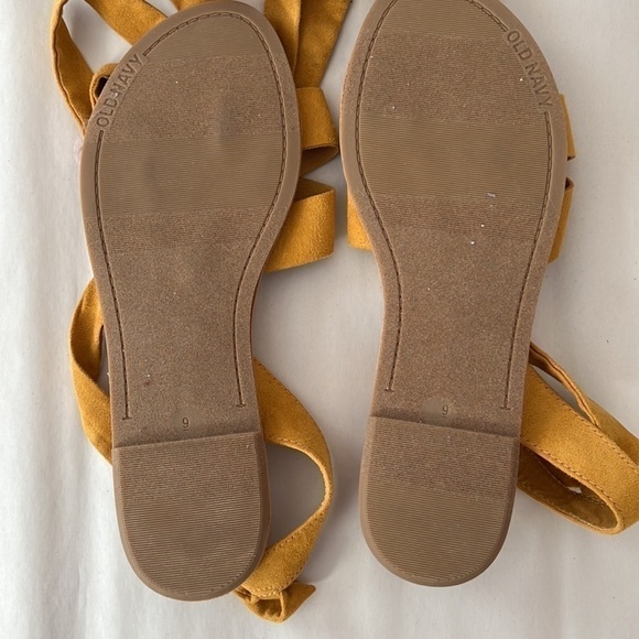 OLD Navy l NWOT Tie Up Yellow Sandals - Picture 2 of 4